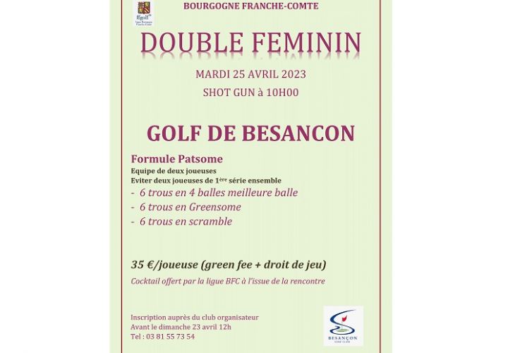 DOUBLE FEMININ DE BOURGOGNE FRANCHE-COMTE 2023
